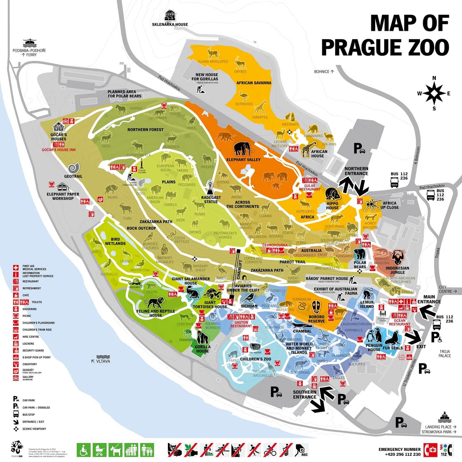Detailed map of the Prague Zoo